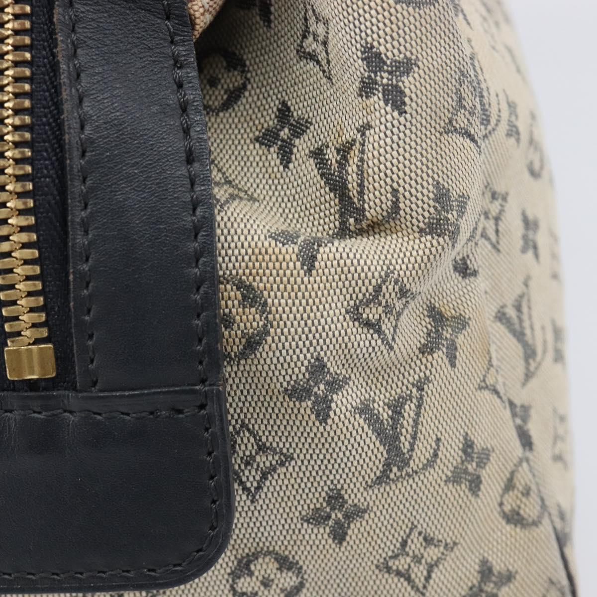 LOUIS VUITTON Monogram Mini Josephine PM Hand Bag Blue M92049 LV Auth bs37106