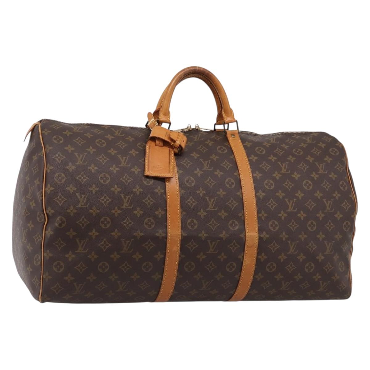 LOUIS VUITTON Monogram Keepall 60 Boston Bag M41422 LV Auth bs37111