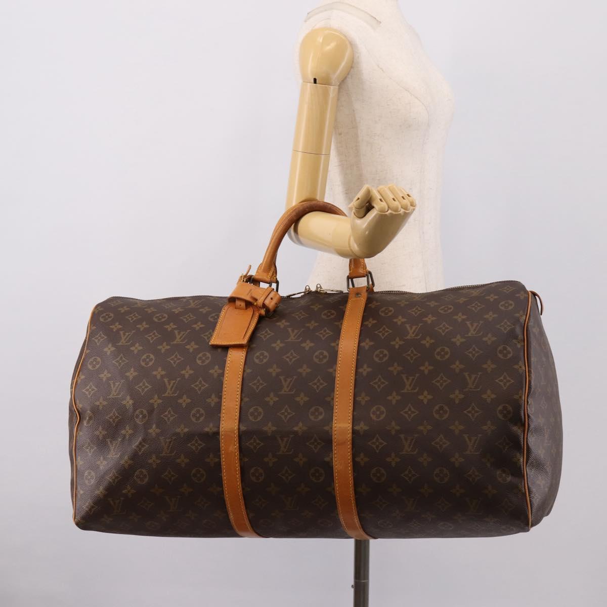 LOUIS VUITTON Monogram Keepall 60 Boston Bag M41422 LV Auth bs37111