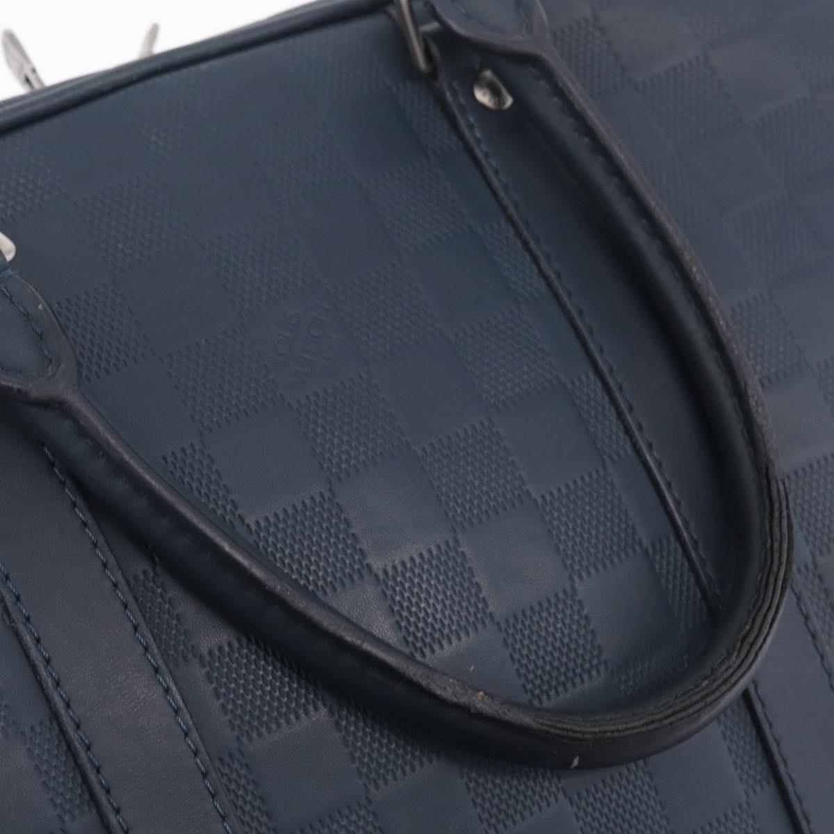 LOUIS VUITTON Damier Infini Porte Documents Voyage Bag Blue N41291 Auth bs37113