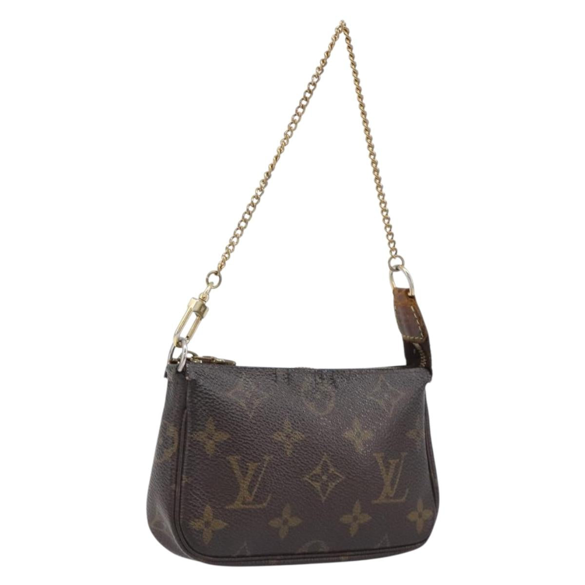 LOUIS VUITTON Monogram Mini Pochette Accessoires Pouch N41667 LV Auth bs37115