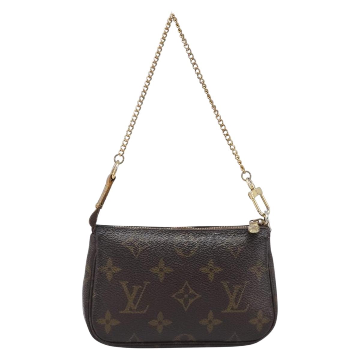LOUIS VUITTON Monogram Mini Pochette Accessoires Pouch N41667 LV Auth bs37115