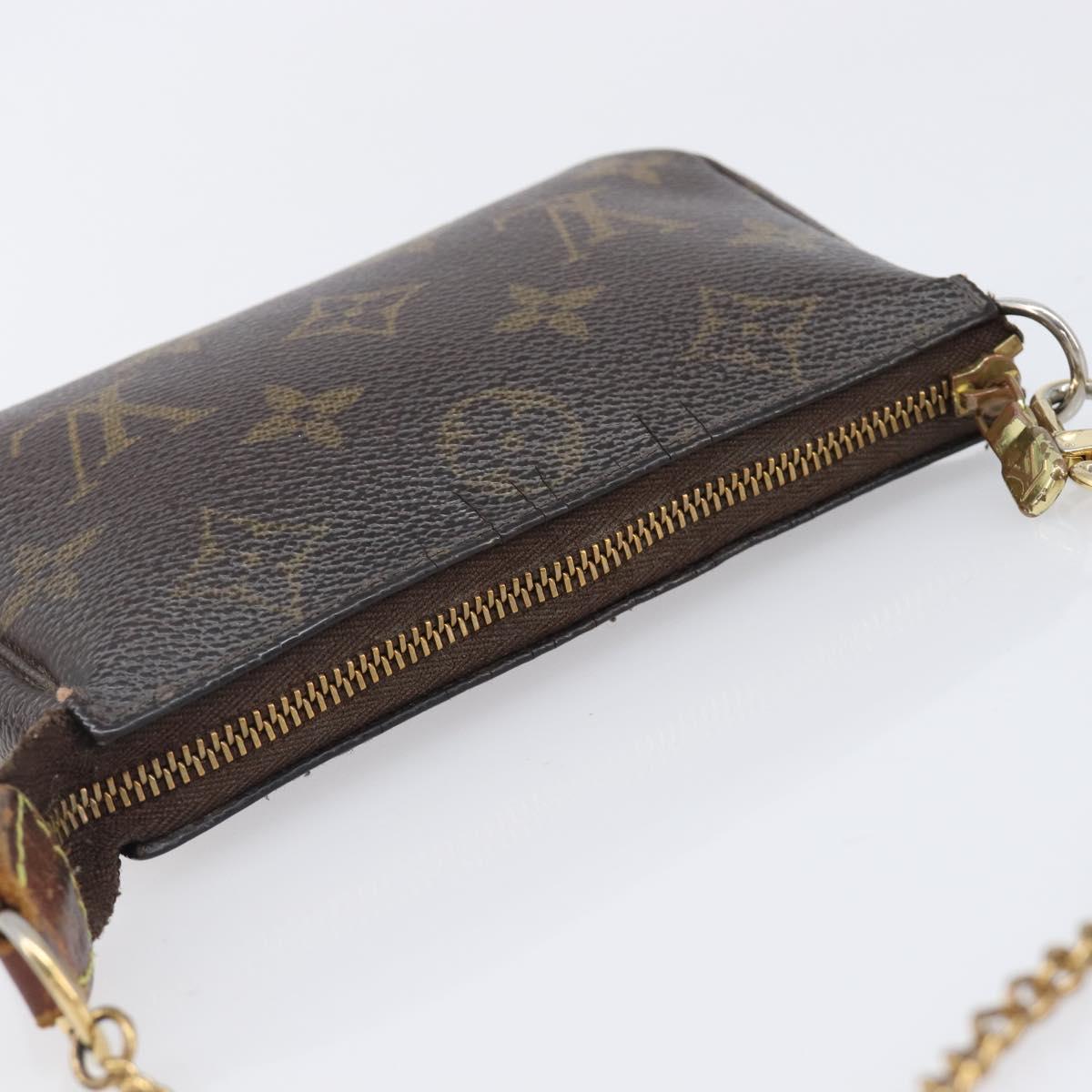 LOUIS VUITTON Monogram Mini Pochette Accessoires Pouch N41667 LV Auth bs37115