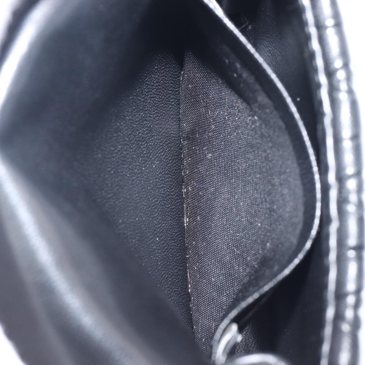 Miu Miu Matelasse Chain Shoulder Pouch Leather Black Gold Tone Auth bs37119V