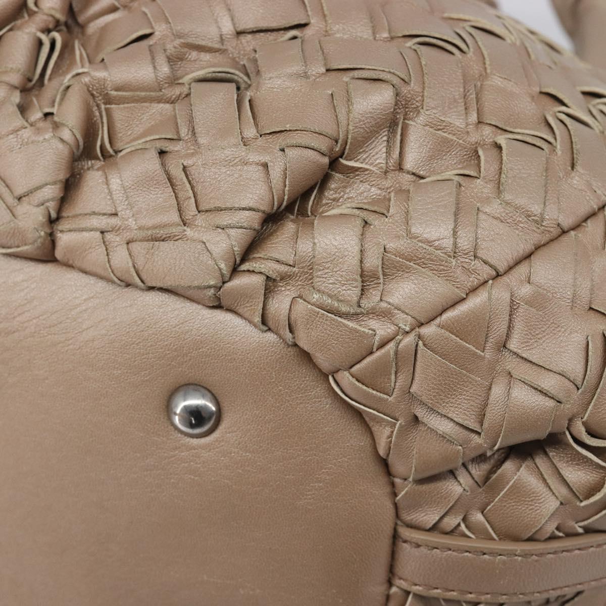 Miu Miu Hand Bag Leather Brown Silver Auth bs37122A