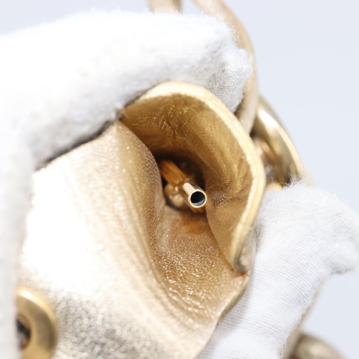 Miu Miu Matelasse Hand Bag Canvas Beige Gold Tone Auth bs37124