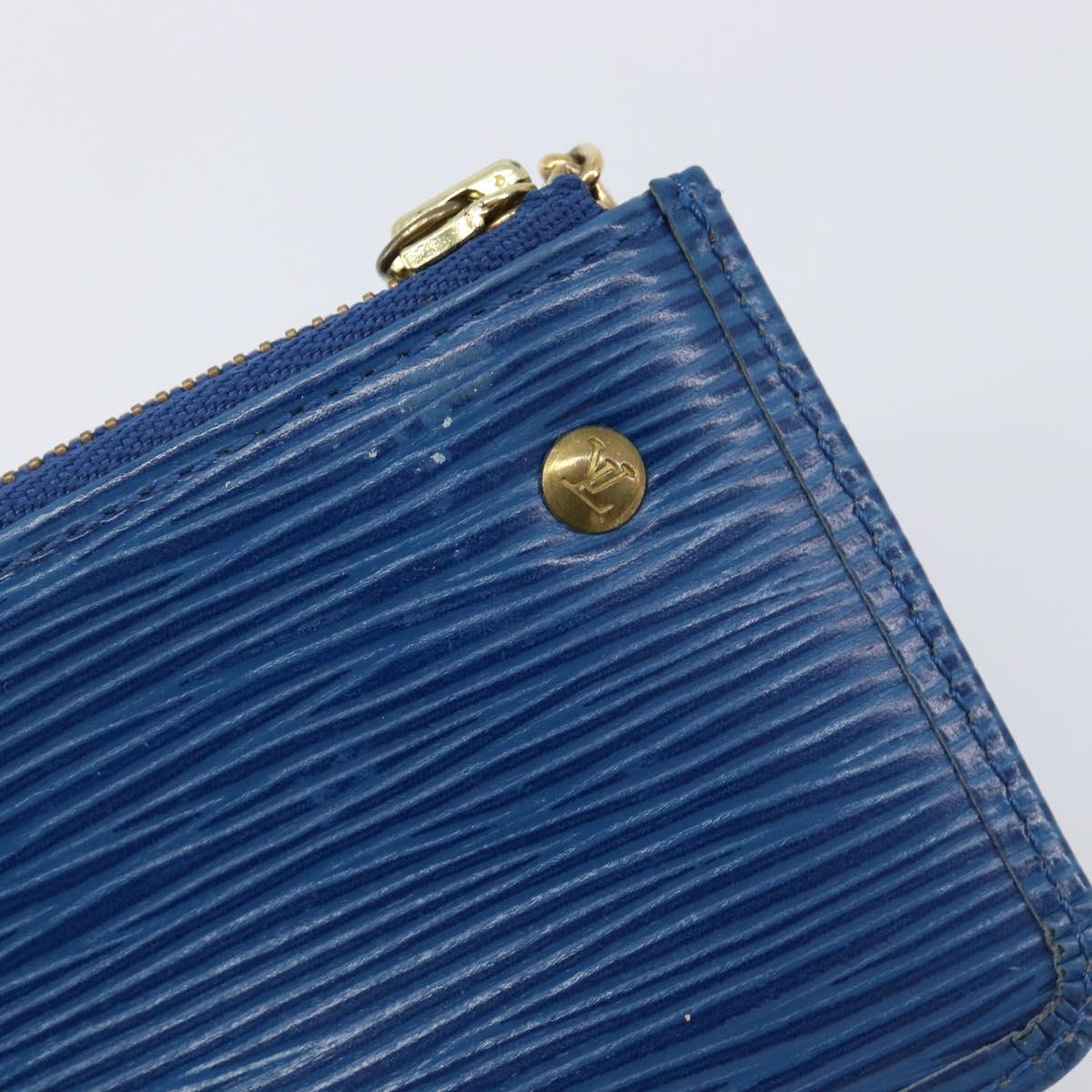 LOUIS VUITTON Epi Pochette Cles Coin Purse Blue M6380G LV Auth bs37132A