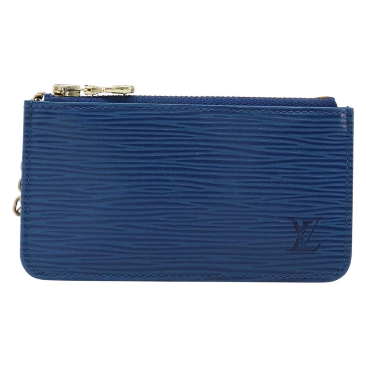 LOUIS VUITTON Epi Pochette Cles Coin Purse Blue M6380G LV Auth bs37132A