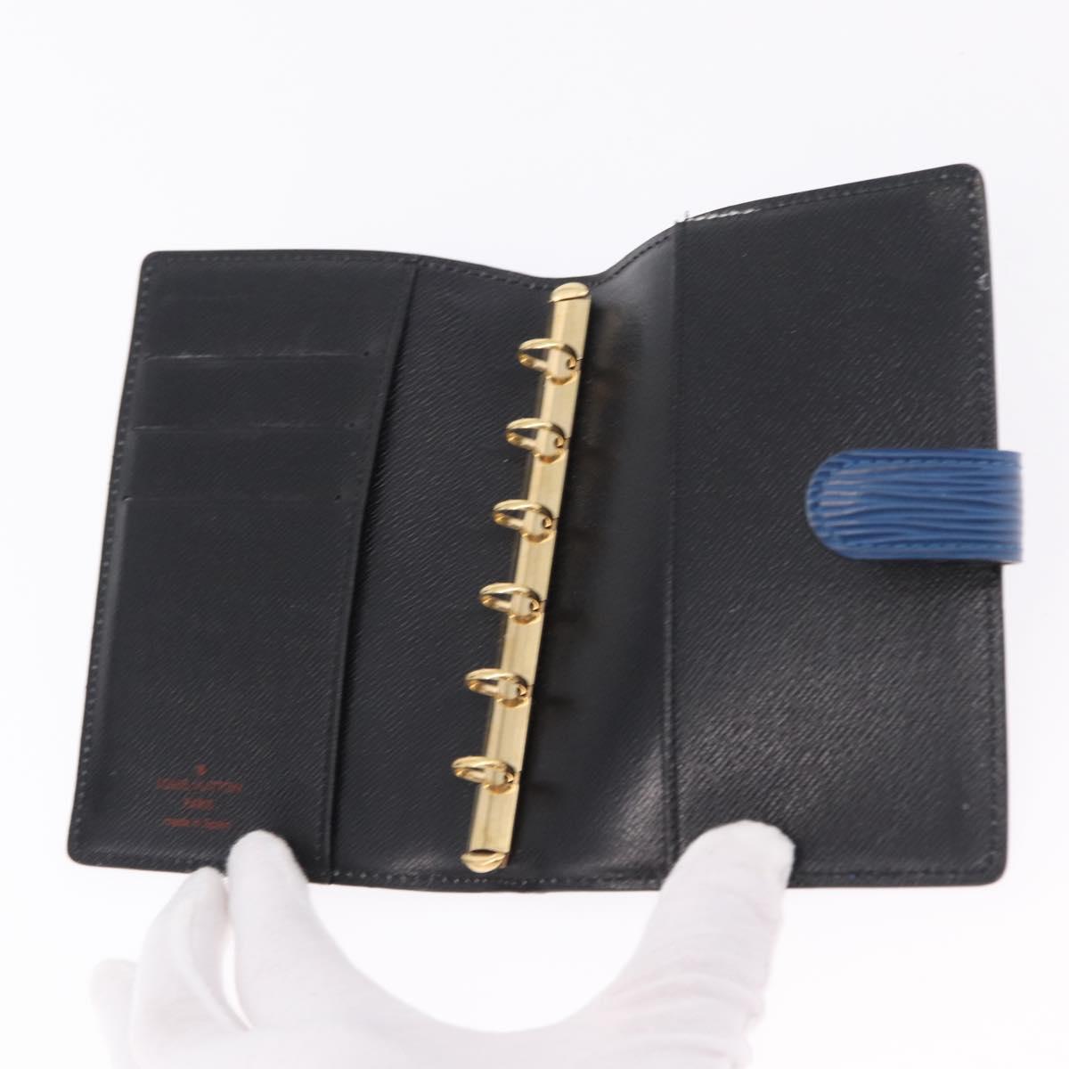 LOUIS VUITTON Epi Agenda PM Day Planner Cover Blue R20055 LV Auth bs37133