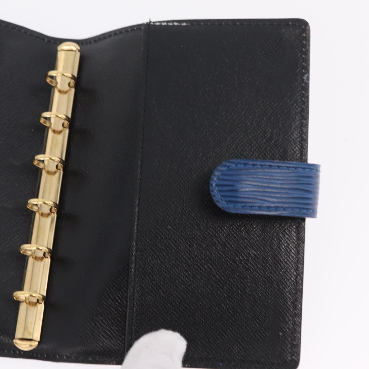 LOUIS VUITTON Epi Agenda PM Day Planner Cover Blue R20055 LV Auth bs37133