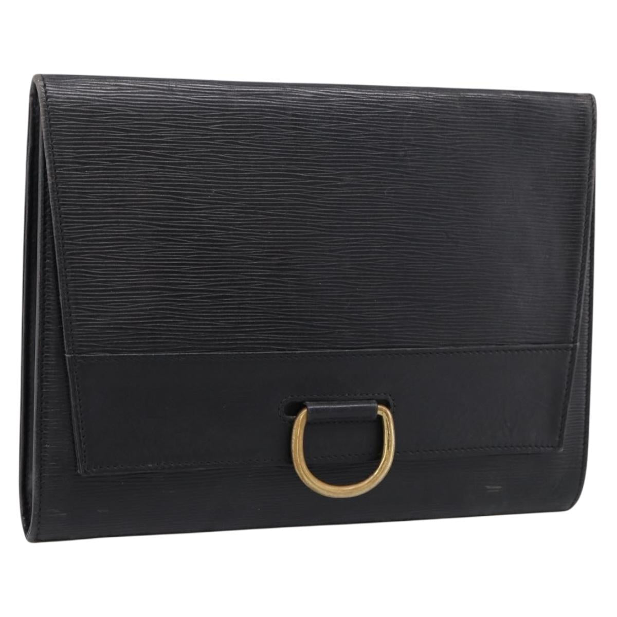 LOUIS VUITTON Epi Jena Clutch Bag Black M52722 LV Auth bs37134