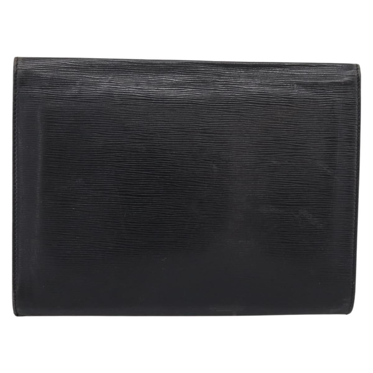 LOUIS VUITTON Epi Jena Clutch Bag Black M52722 LV Auth bs37134