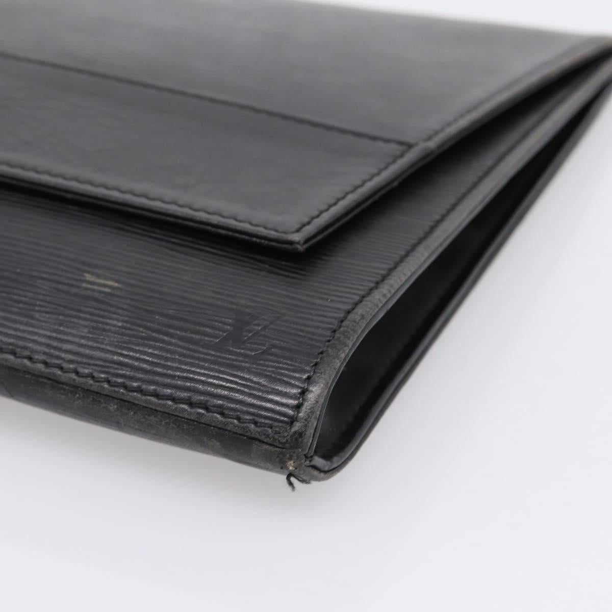 LOUIS VUITTON Epi Jena Clutch Bag Black M52722 LV Auth bs37134