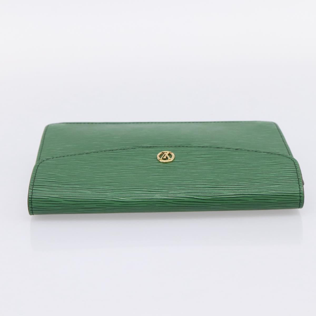 LOUIS VUITTON Epi Montaigne 23 Clutch Bag Green M52664 LV Auth bs37137A
