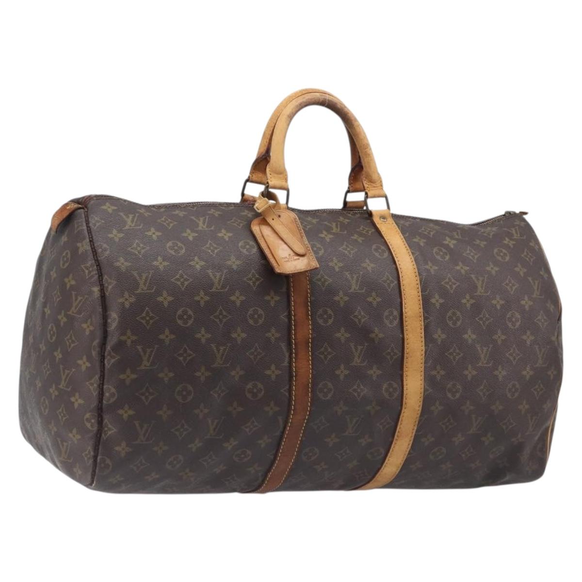 LOUIS VUITTON Monogram Keepall 55 Boston Bag M41424 LV Auth bs37138
