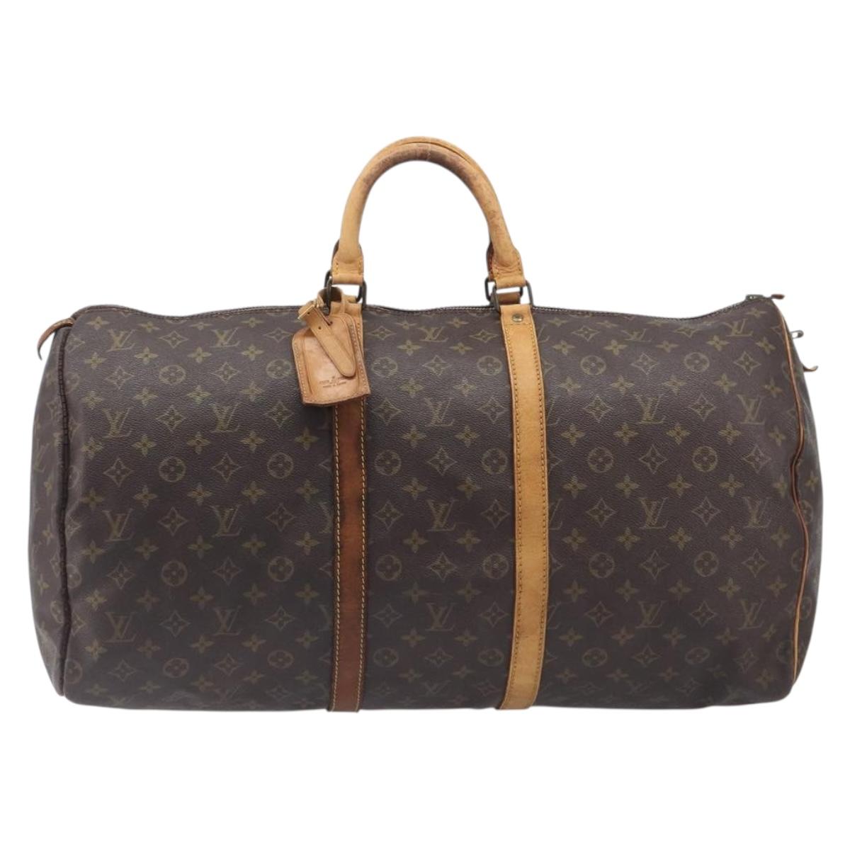 LOUIS VUITTON Monogram Keepall 55 Boston Bag M41424 LV Auth bs37138
