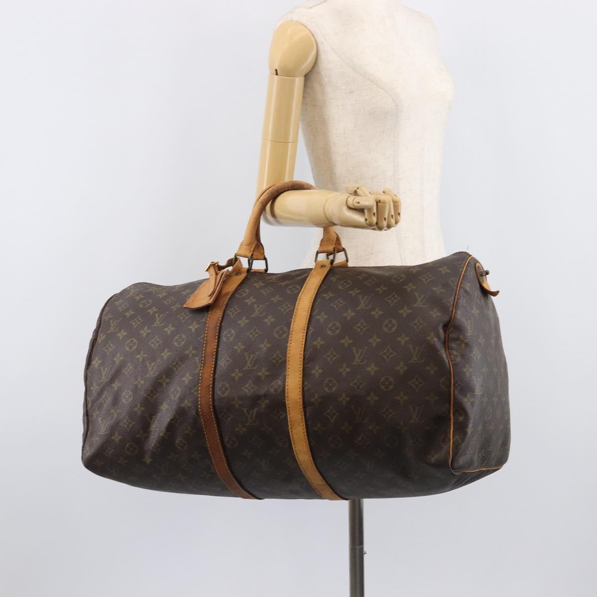LOUIS VUITTON Monogram Keepall 55 Boston Bag M41424 LV Auth bs37138
