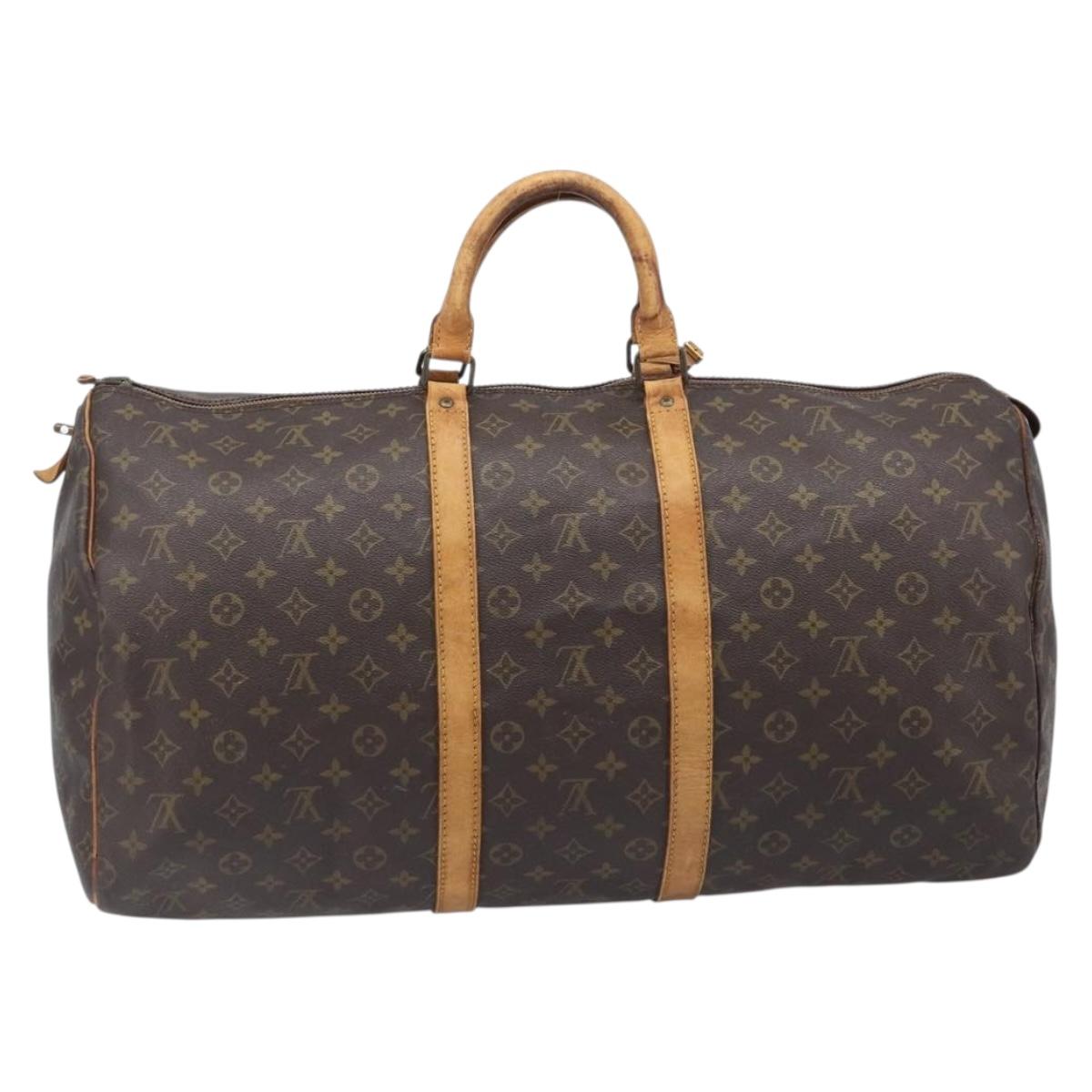LOUIS VUITTON Monogram Keepall 55 Boston Bag M41424 LV Auth bs37138