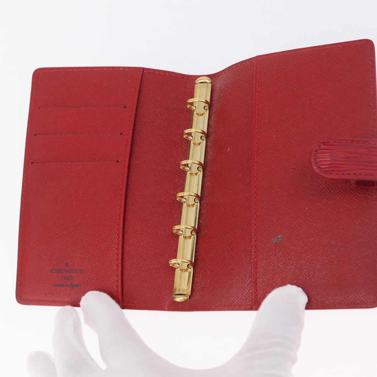 LOUIS VUITTON Epi Agenda PM Day Planner Cover Red R20057 LV Auth bs37139