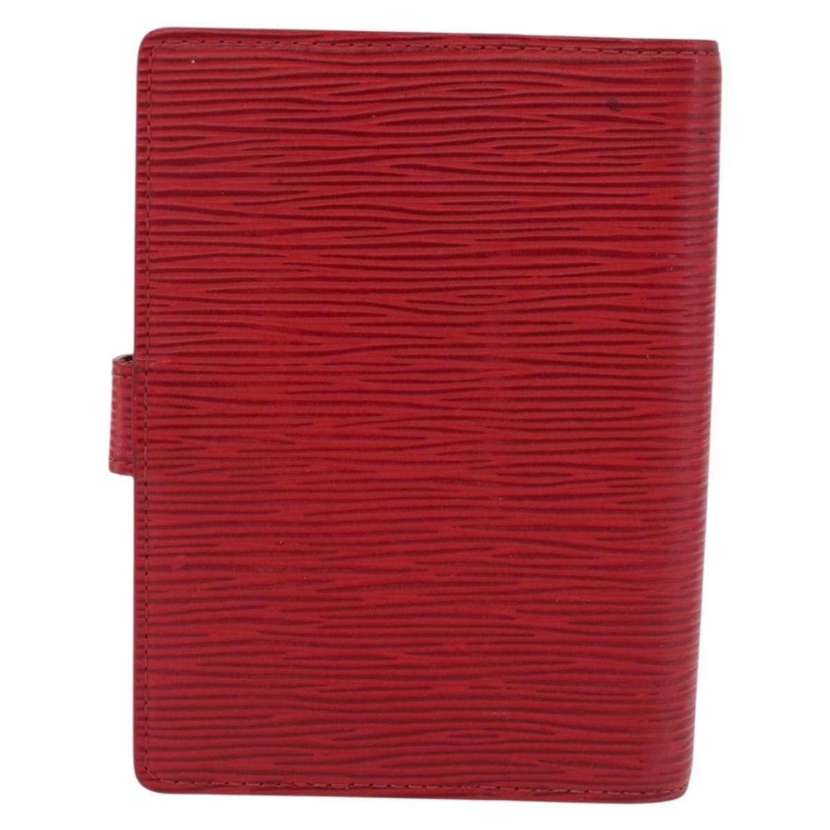 LOUIS VUITTON Epi Agenda PM Day Planner Cover Red R20057 LV Auth bs37139