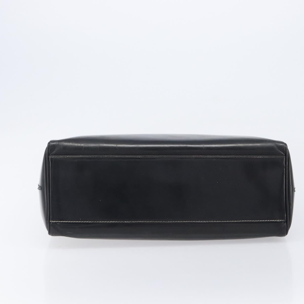 PRADA Tote Bag Leather Black Auth bs37145