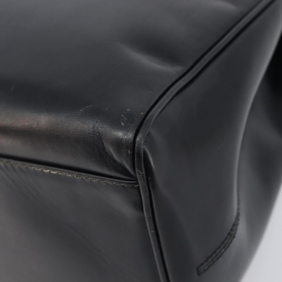 PRADA Tote Bag Leather Black Auth bs37145