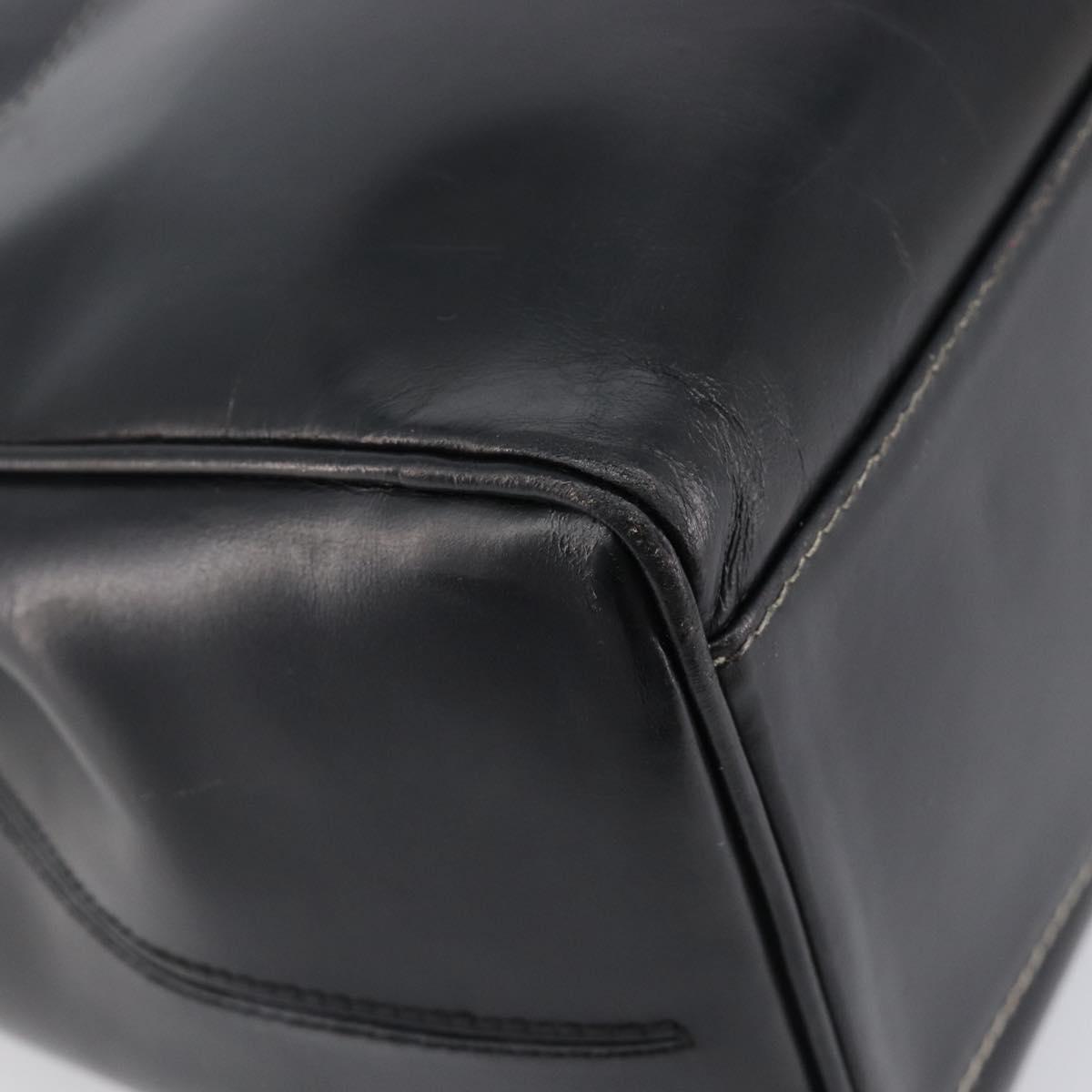 PRADA Tote Bag Leather Black Auth bs37145