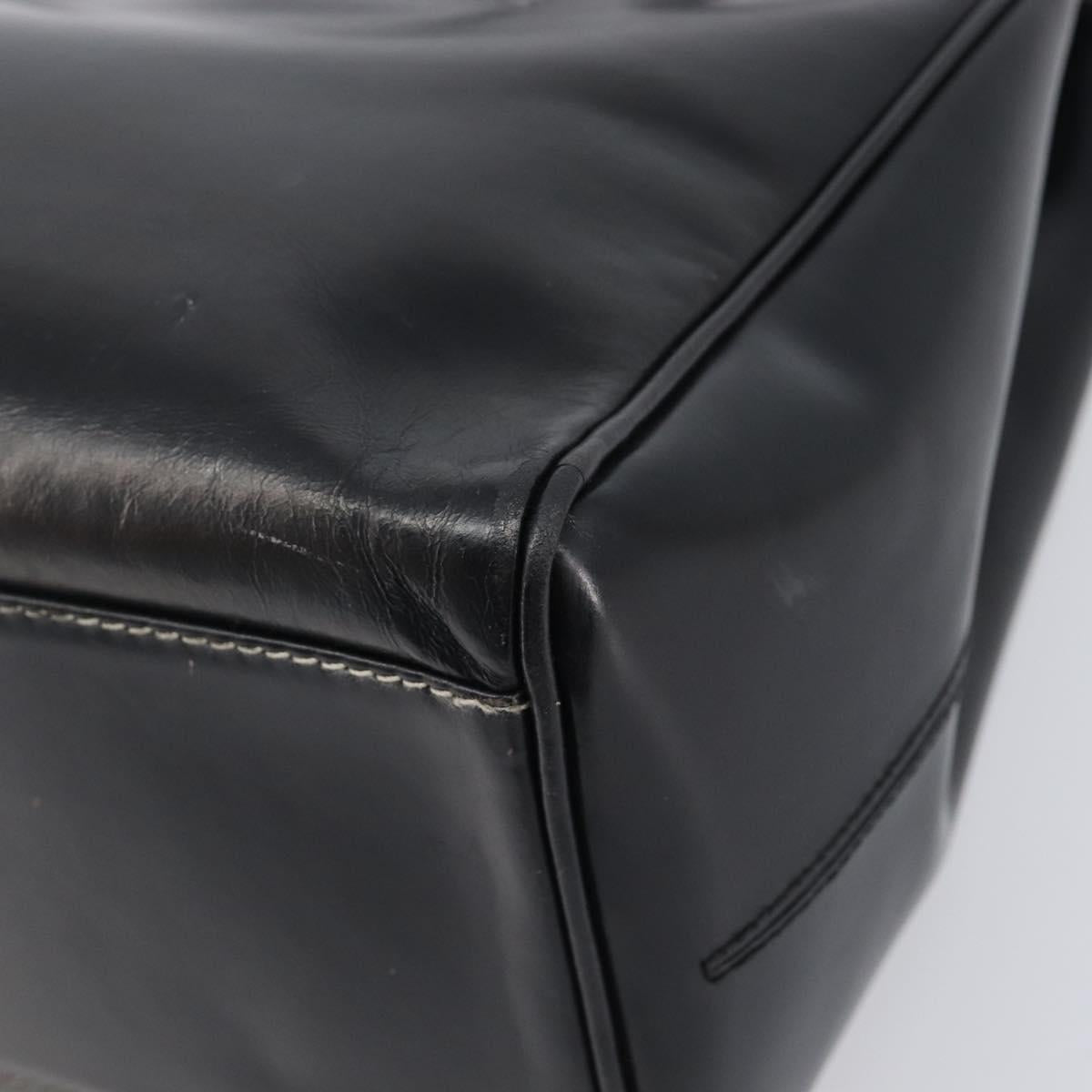 PRADA Tote Bag Leather Black Auth bs37145
