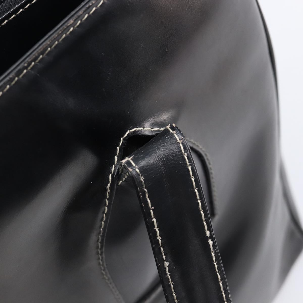 PRADA Tote Bag Leather Black Auth bs37145