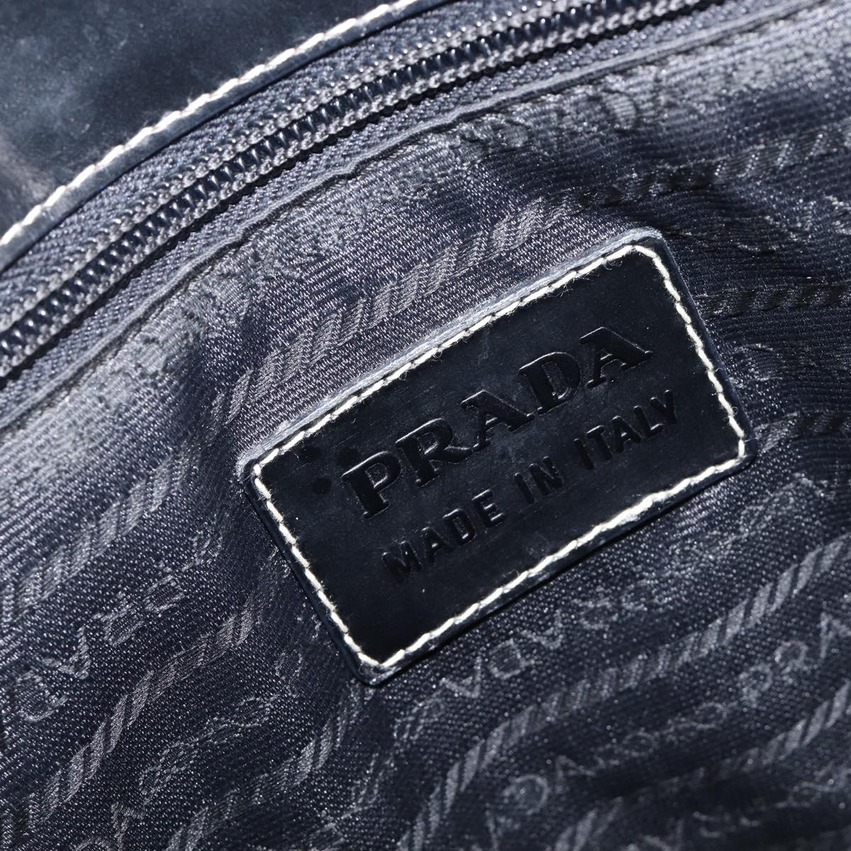 PRADA Tote Bag Leather Black Auth bs37145