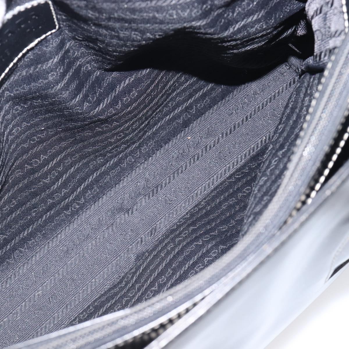 PRADA Tote Bag Leather Black Auth bs37145