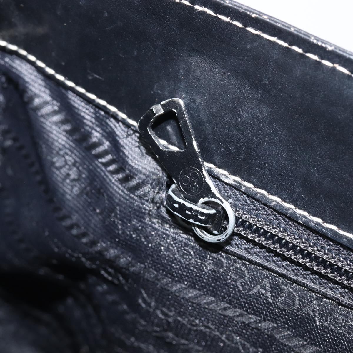 PRADA Tote Bag Leather Black Auth bs37145