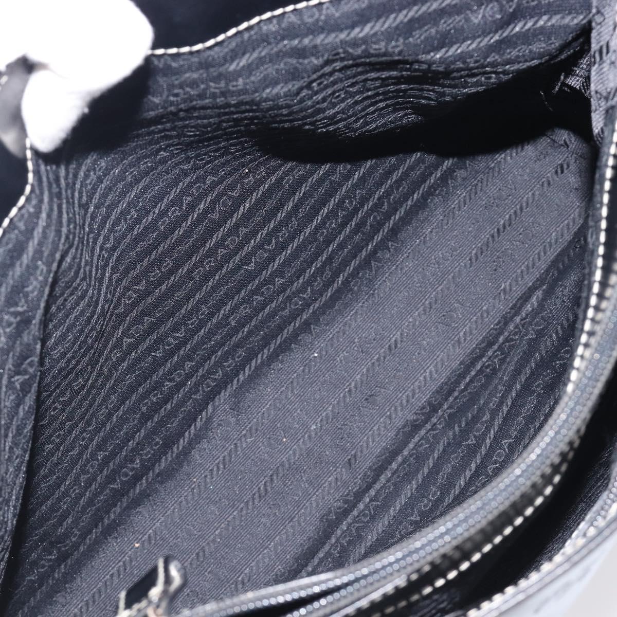 PRADA Tote Bag Leather Black Auth bs37145