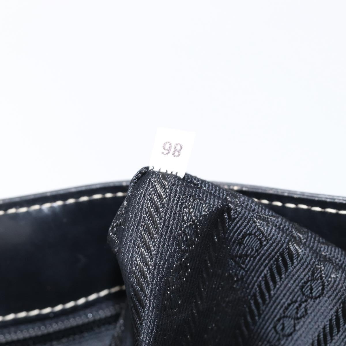 PRADA Tote Bag Leather Black Auth bs37145