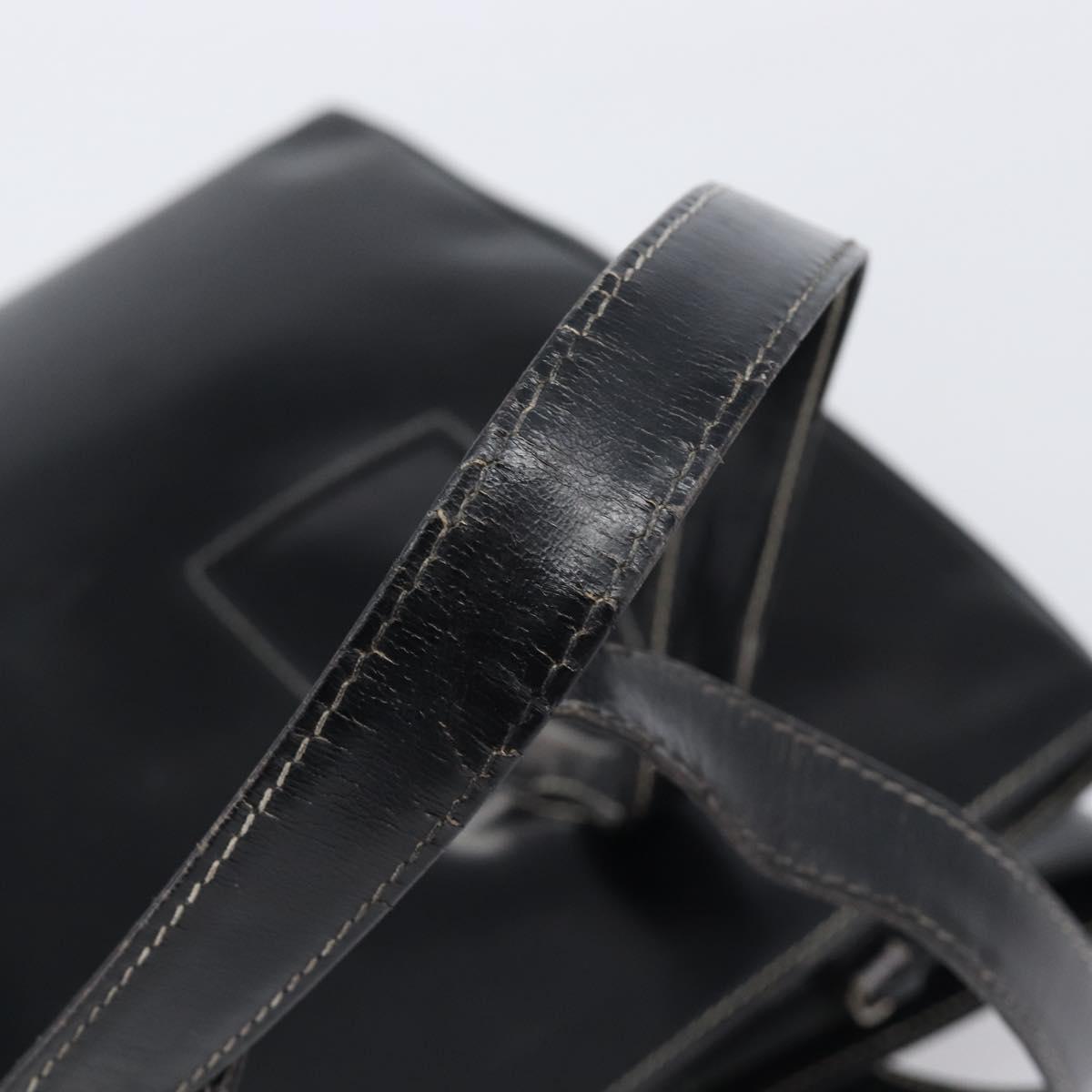 PRADA Tote Bag Leather Black Auth bs37145