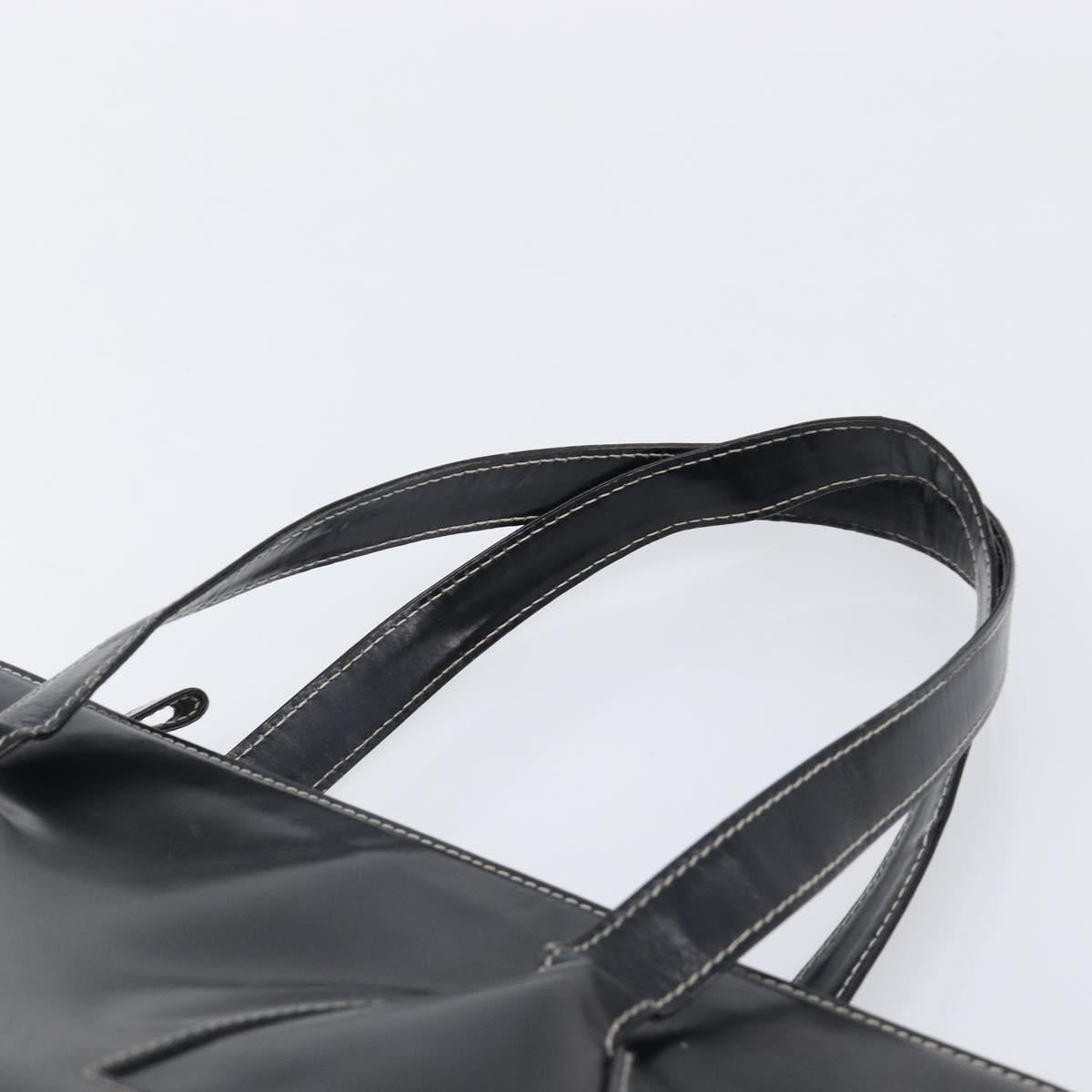 PRADA Tote Bag Leather Black Auth bs37145