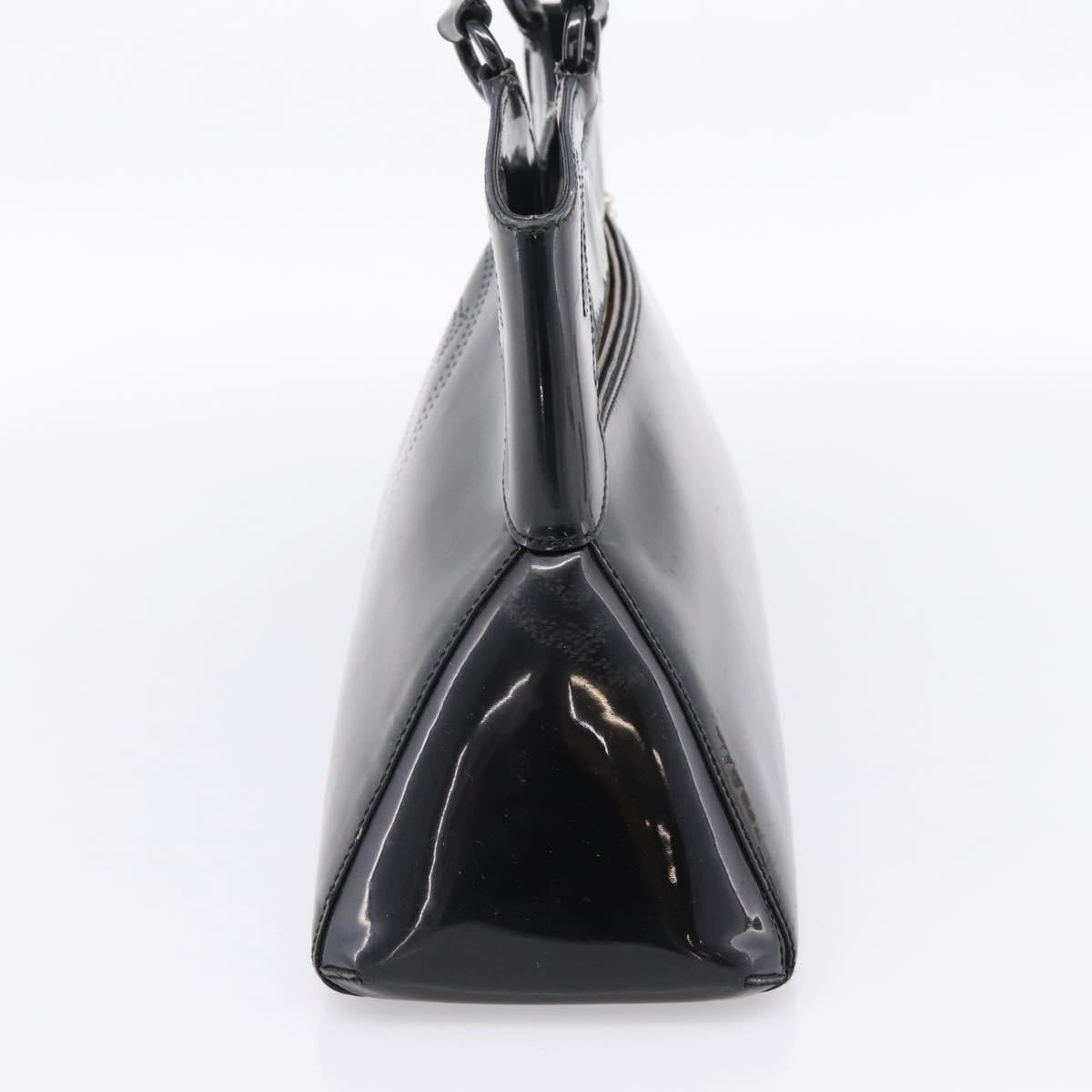 CARTIER Marcello de Cartier SM Hand Bag Patent Black Silver Auth bs37151