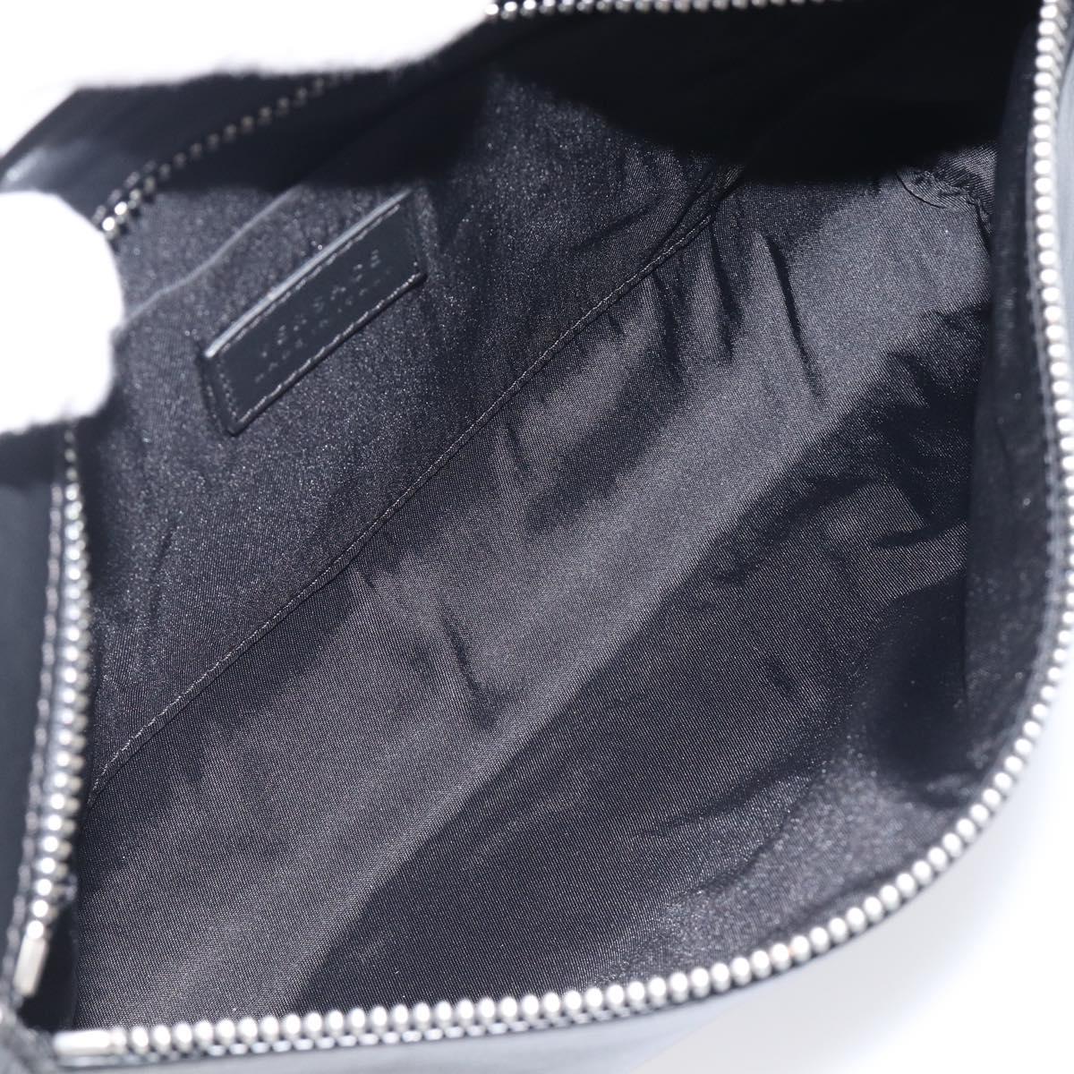 VERSACE Clutch Bag Leather Black Silver Auth bs37152A