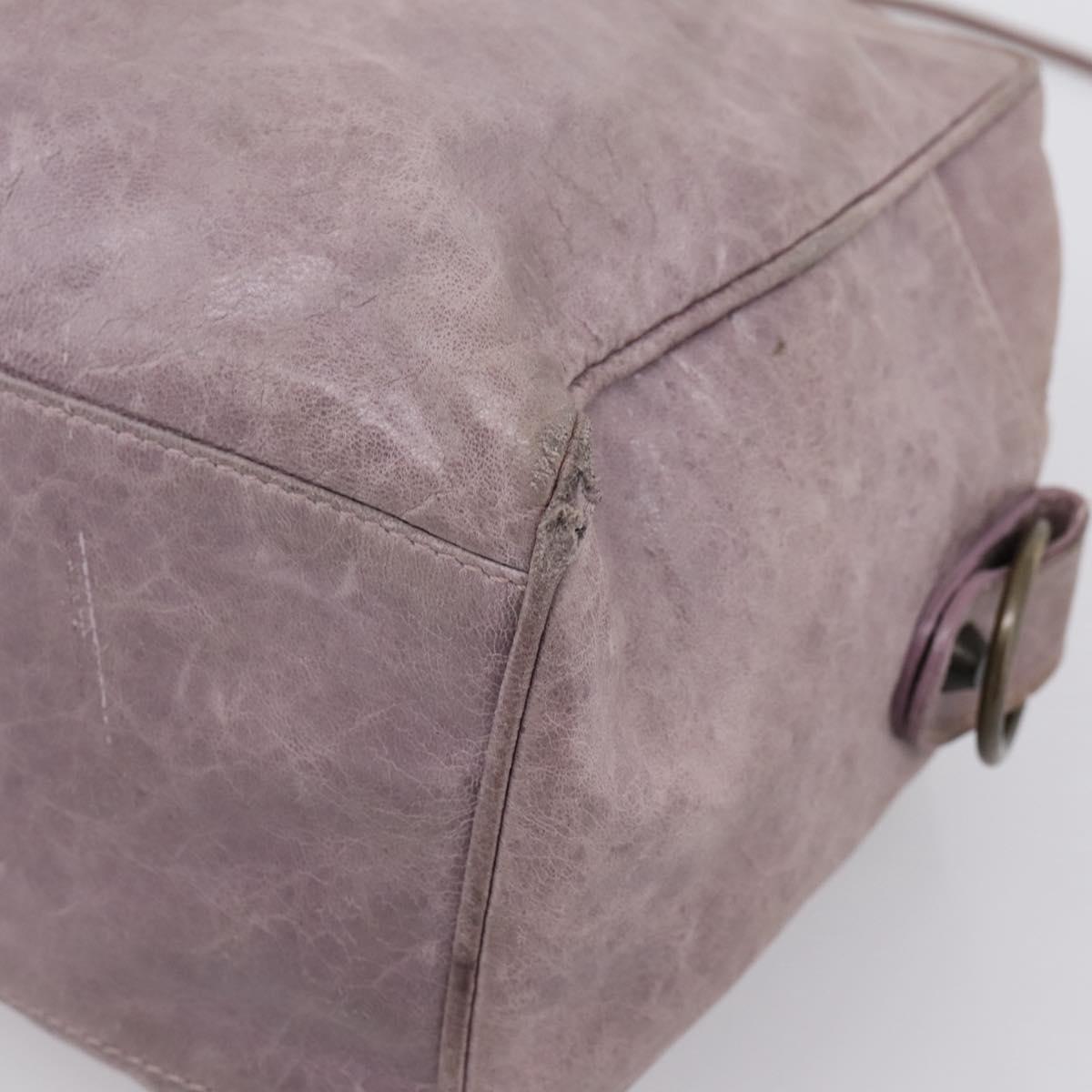 BALENCIAGA The Box Hand Bag Leather Purple 145694 Auth bs37153A