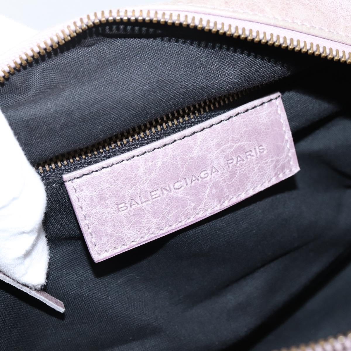BALENCIAGA The Box Hand Bag Leather Purple 145694 Auth bs37153A