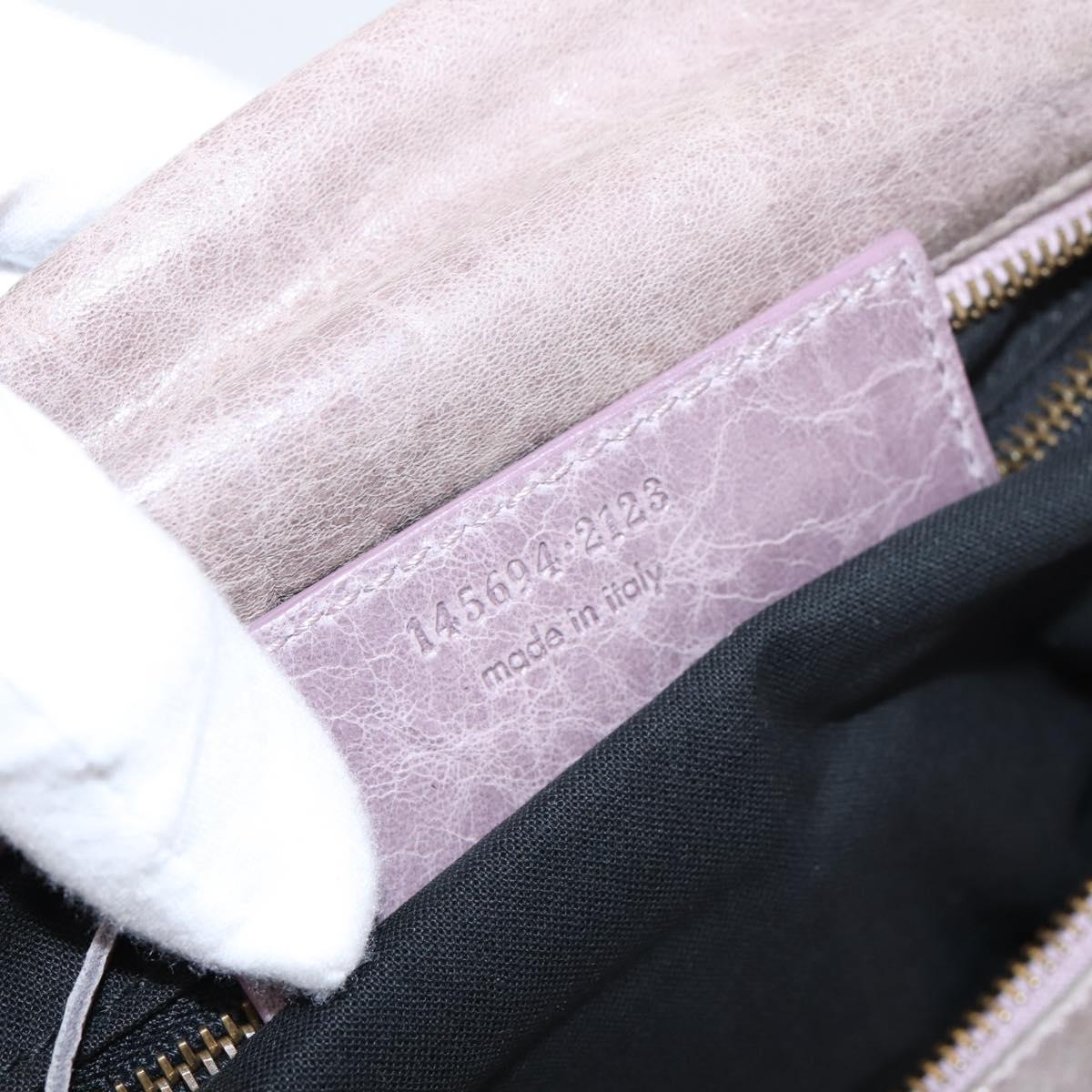 BALENCIAGA The Box Hand Bag Leather Purple 145694 Auth bs37153A
