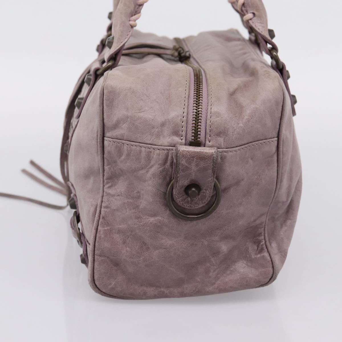 BALENCIAGA The Box Hand Bag Leather Purple 145694 Auth bs37153A
