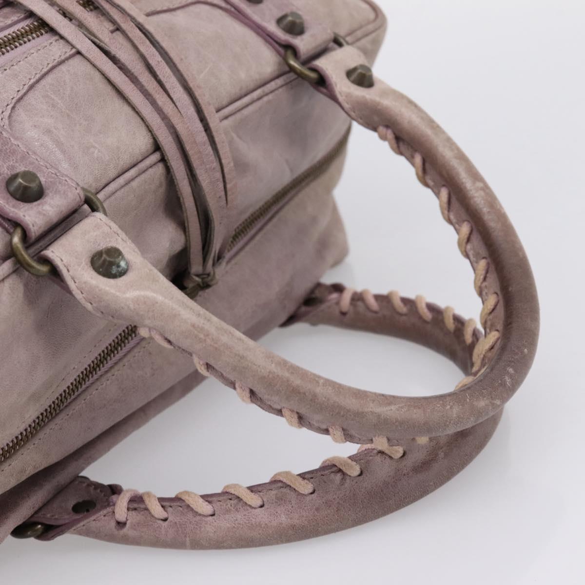 BALENCIAGA The Box Hand Bag Leather Purple 145694 Auth bs37153A