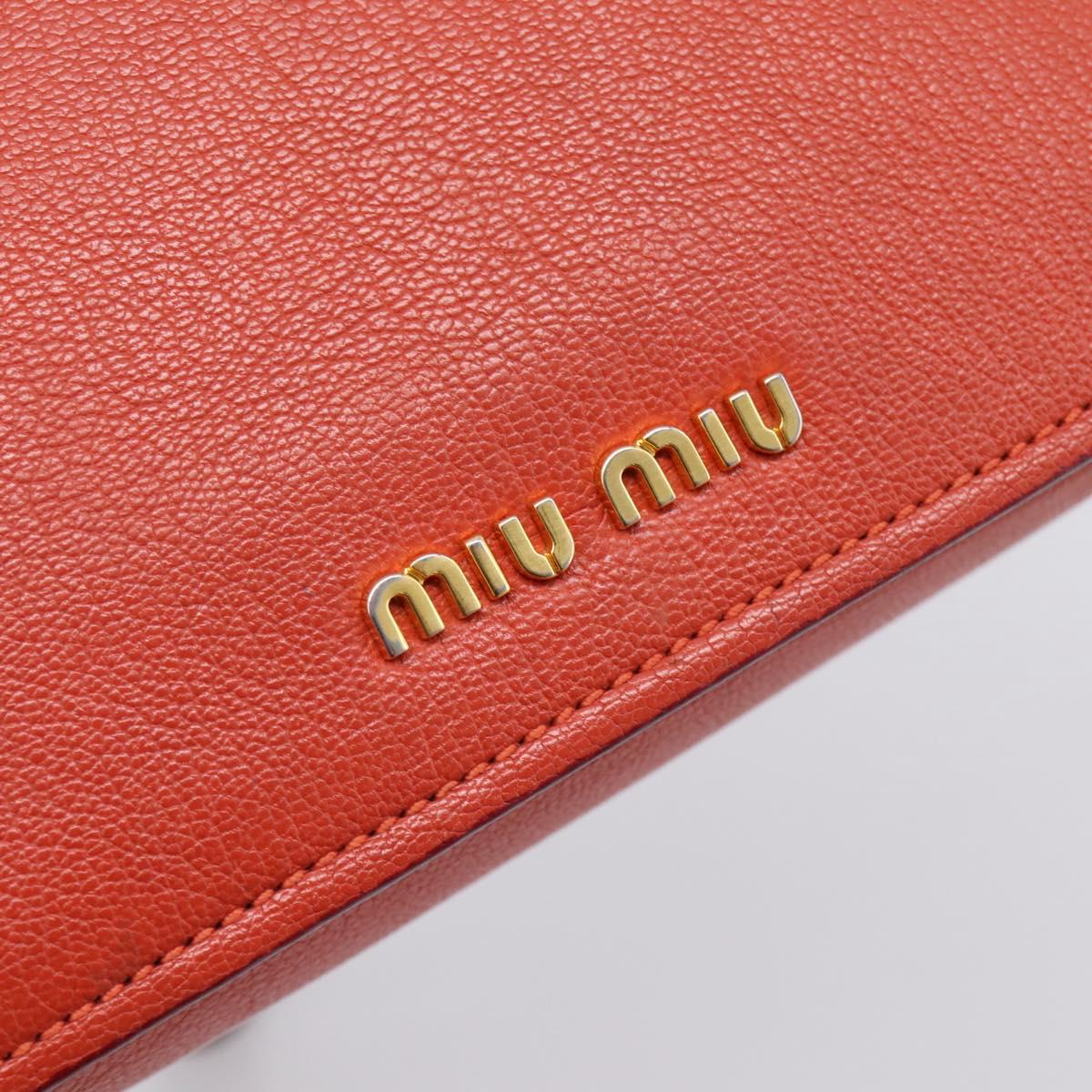 Miu Miu Hand Bag Leather 2way Red Gold Tone Auth bs37156A