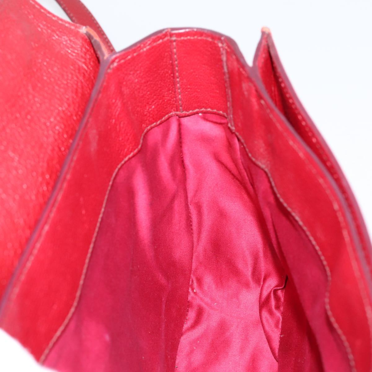 Miu Miu Hand Bag Leather 2way Red Gold Tone Auth bs37156A