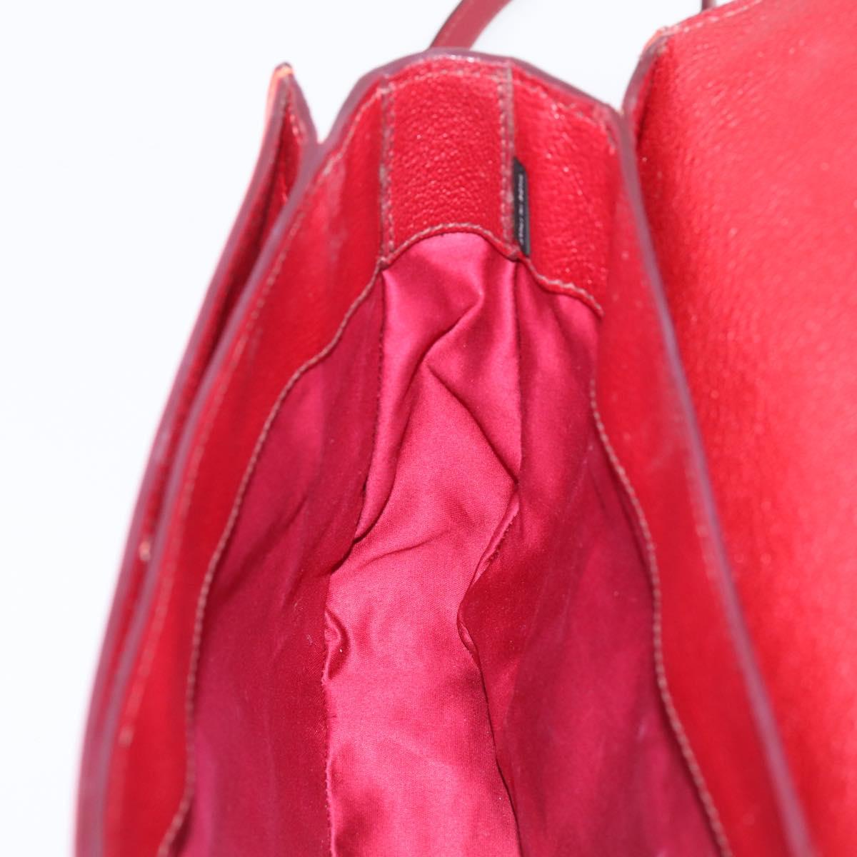 Miu Miu Hand Bag Leather 2way Red Gold Tone Auth bs37156A