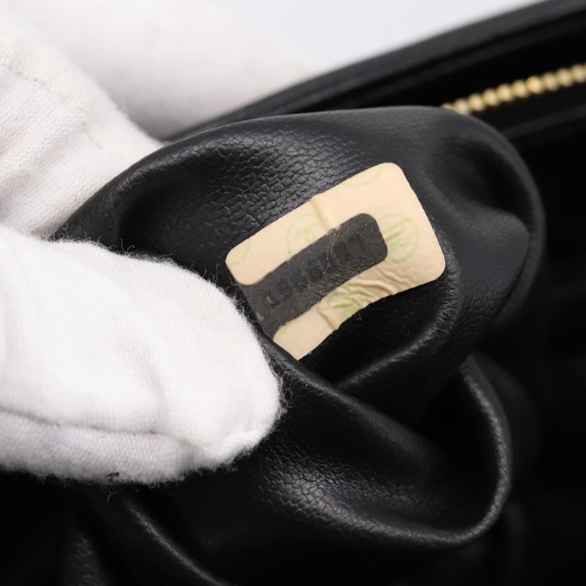 CHANEL COCO Mark Tote Bag Patent Black Gold Tone CC Auth bs37158
