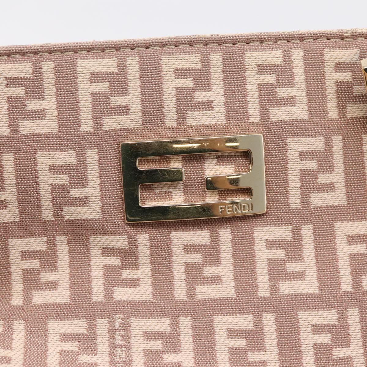 FENDI Zucchino Canvas Hand Bag Beige Gold Tone 8BH132 Auth bs37159A
