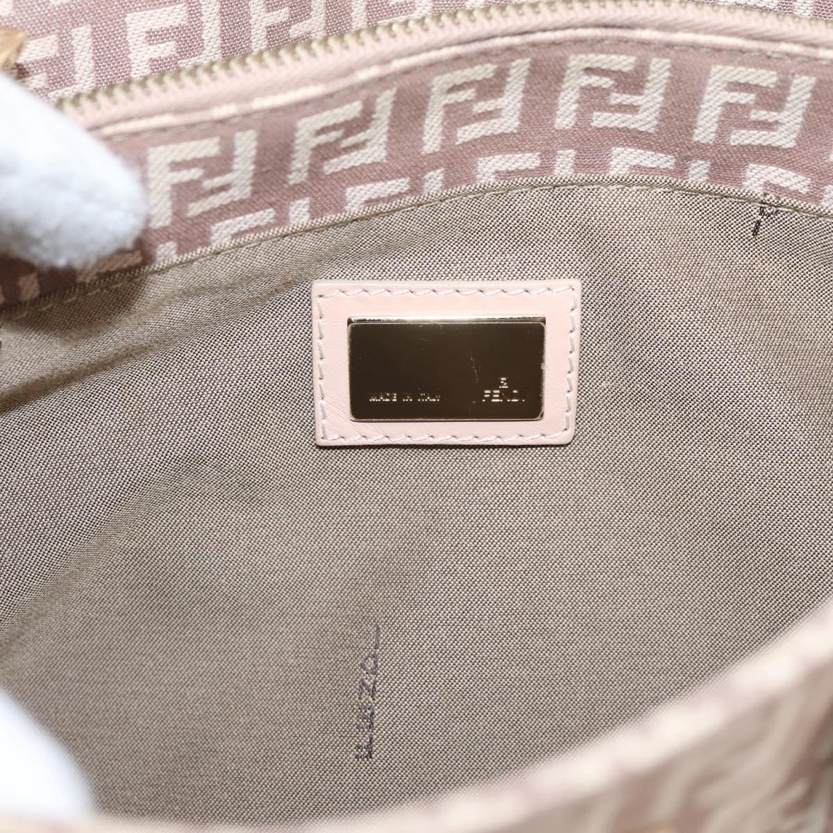 FENDI Zucchino Canvas Hand Bag Beige Gold Tone 8BH132 Auth bs37159A