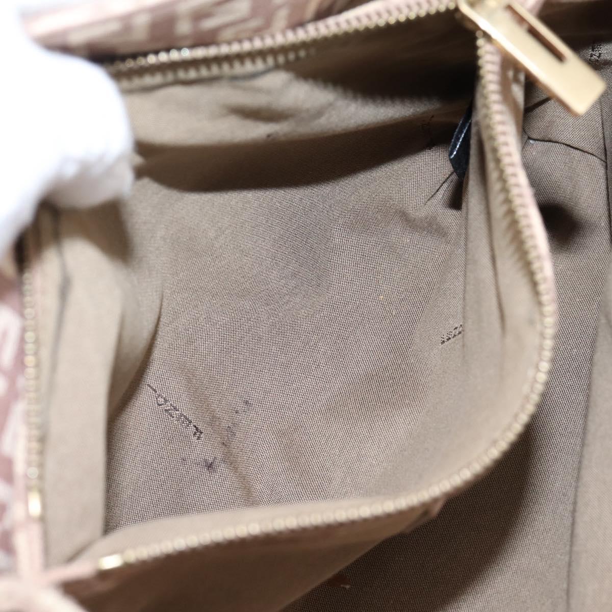 FENDI Zucchino Canvas Hand Bag Beige Gold Tone 8BH132 Auth bs37159A